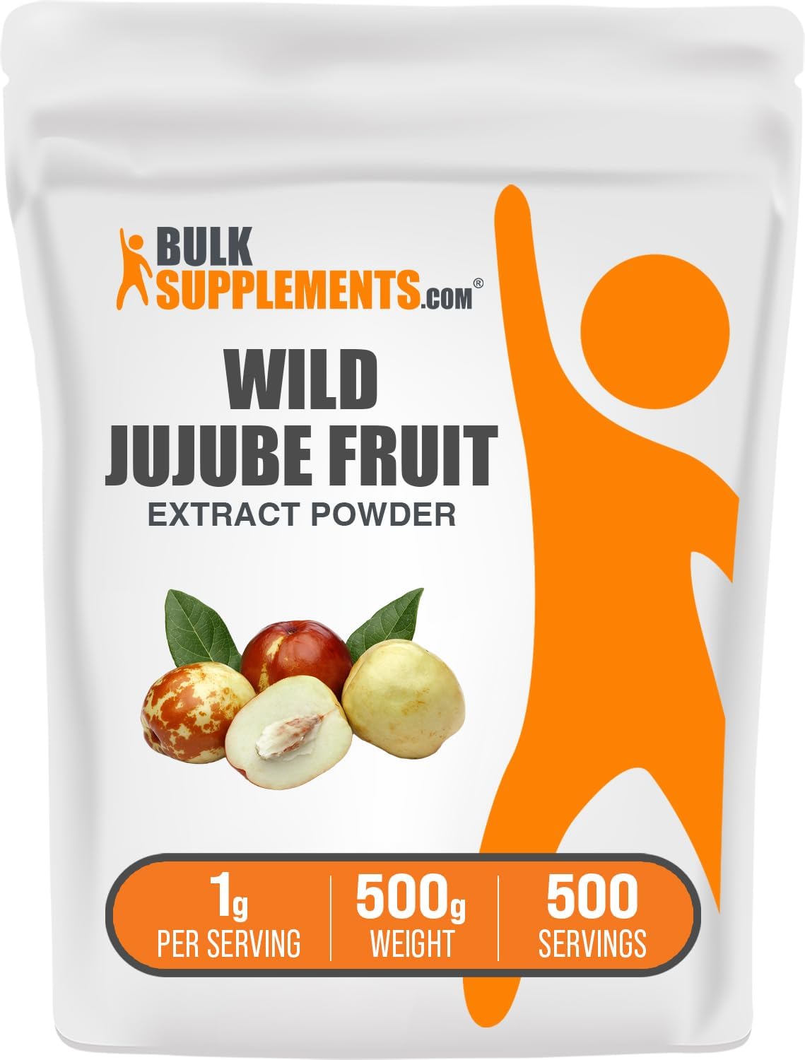 BulkSupplements.com Wild Jujube Extract Powder - Sourced from Jujube Fruit, Herbal Supplement - Gluten Free, 1g per Serving, 500g (1.1 lbs) (Pack of 1)
