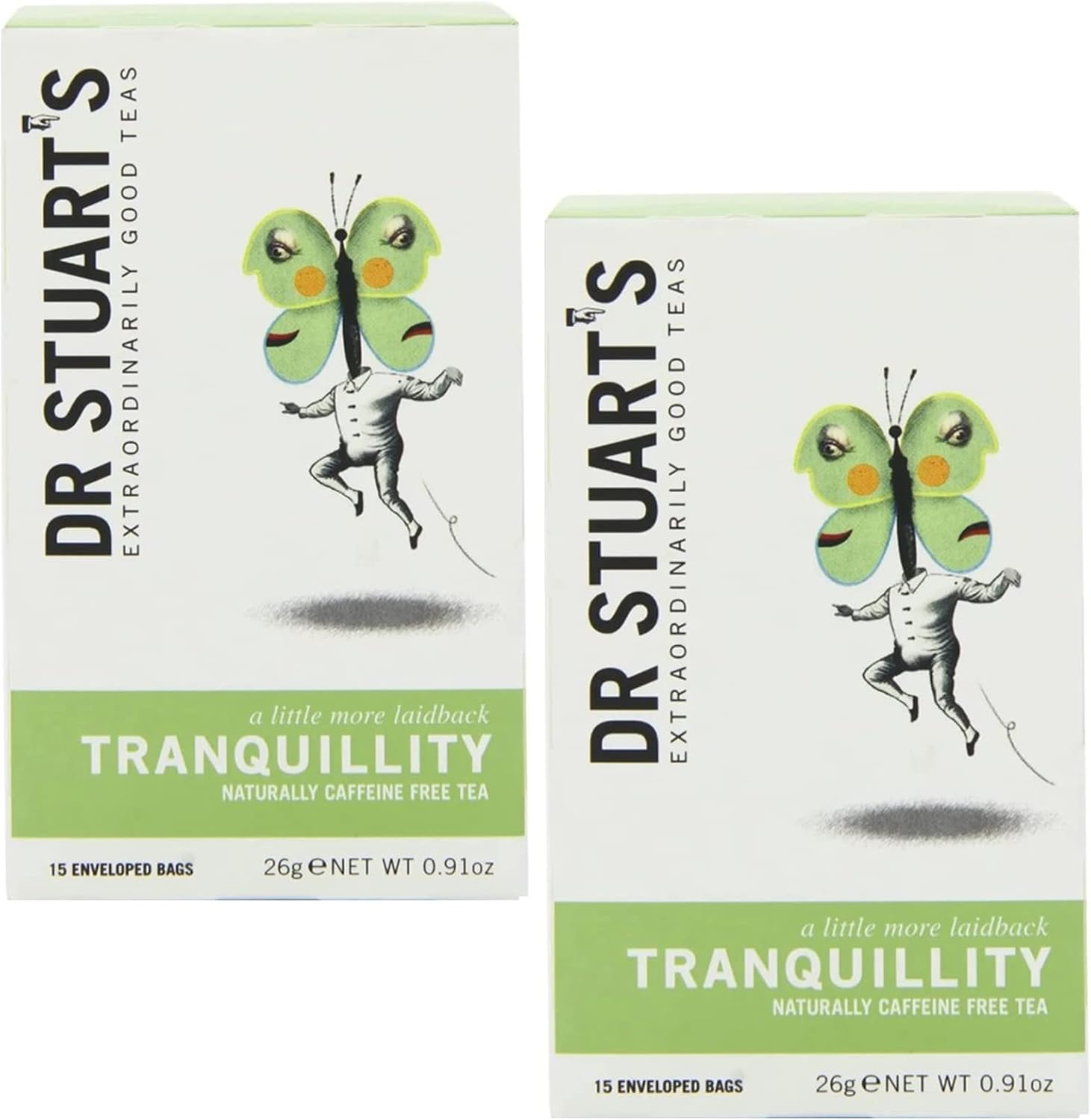 Dr Stuarts Tranquillity Tea | Pack of 2 | 26g (15 Teabags) | Premium Quality Herbal Blend for Calming Relaxation and Restful Sleep | Ideal for Bedtime Routine, Self-Care, and Creating Serene