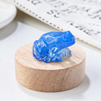 1Pcs Crystal Carved Frog Blue Opal Crystal Gift Crystal Figurine Pocket Decoration Moonlight Guardian Stone Ornament