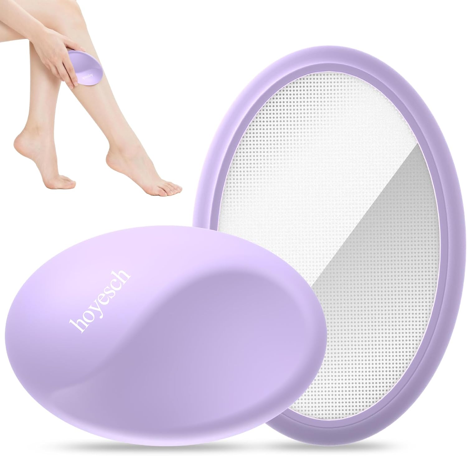 Crystal Hair Eraser for Women and Men, Reusable Crystal Hair Remover Painless Exfoliation Epilators Hair Removal for Women, Magic Hair Eraser for Back Arms Legs (Violet)