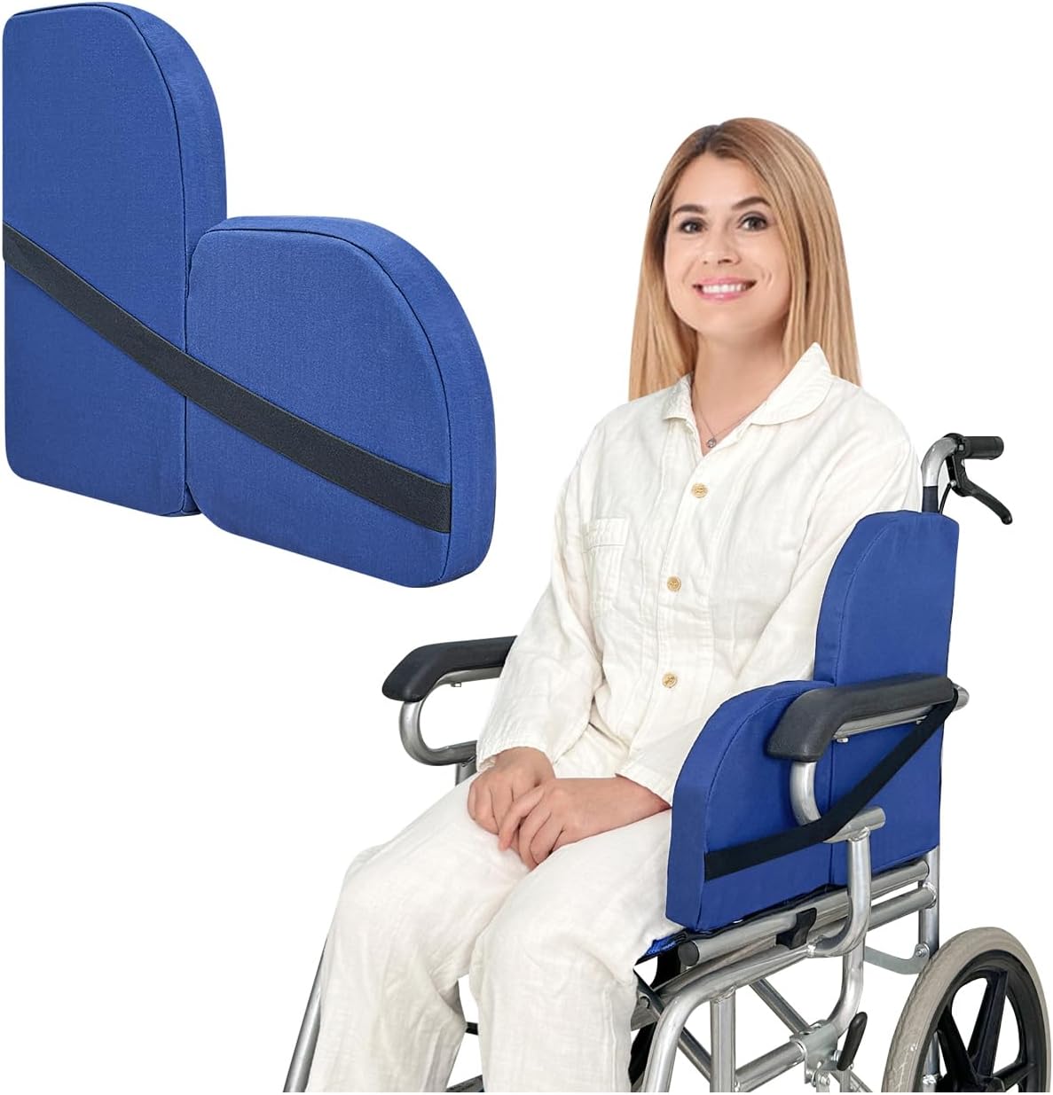 Mybow Lateral Support for Wheelchair Side Guards, Wheelchair Lateral Support Cushion, Contoured Foam Pad for Better Posture Sitting Upright, Wheelchair Side Padding for Elderly (1 Pack)