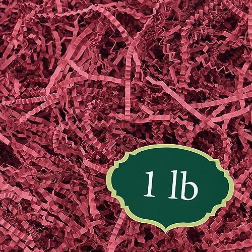 Arcadia Garden Products 1 lbs - Burgundy Crinkle Shredded Color Paper Filler Box Stuffing for Gift Wrapping & Crafts, Basket Filling, Confetti, Packaging & Shipping - RPC01BY
