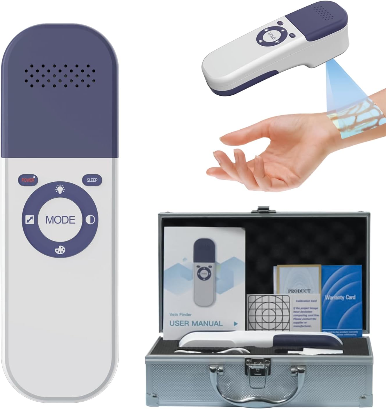 Vein Finder Viewer with 7 Color Modes & 5 Brightness Levels, Vein Detection Light for Nurses, Doctors, Children & The Elderly