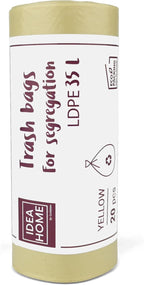 D.RECT Bin Bags 35L - Bin Liners 20 Pieces - Rubbish Bags - Bin Bag Perfect for Everyday Use, Household, Office, Kitchen & Caterers, Yellow