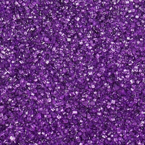 Purple Sanding Sugar Sprinkles, 4.6 oz Edible Sparkling Sugar Crystals for Baking Topping, Cupcakes, Cookies, Ice Cream & Cake Decorating, Wedding Party Easter Halloween Supplies