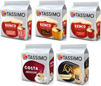 Tassimo Americano Coffee Selection - Costa Americano/Kenco Americano Grande XL/Kenco Pure Colombian/Kenco Americano Smooth/L'Or XL Classique pods - 5 Packs (80 Drinks)