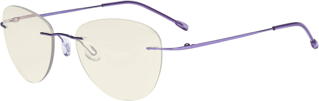 Eyekepper Rimless Progressive Glasses Multifocus Readers Blue light Filter Pilot Reading Eyeglasses Women