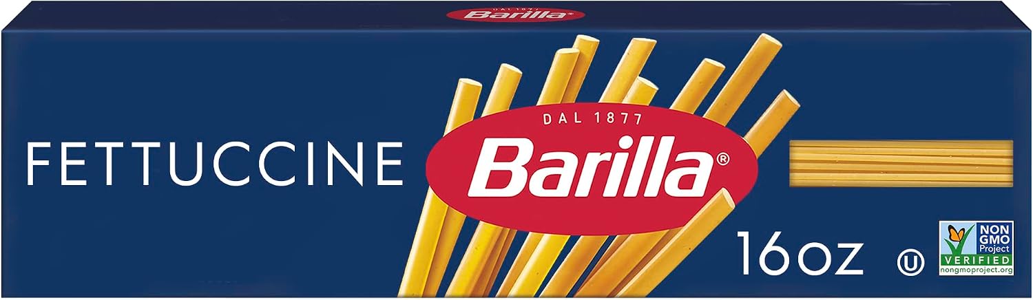 Barilla Fettuccine Pasta, 16 oz. Box - Non-GMO, Made with Durum Wheat Semolina - Kosher Certified