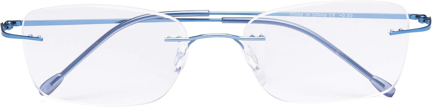 CessBlu Rimless Reading Glasses Design Readers for Women Men