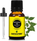 Earth N Pure Patchouli Essential Oil Natural & Therapeutic Grade for Aromatherapy, Skin & Hair Care with Glass Dropper 15 ml