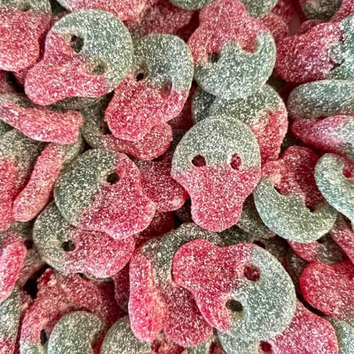 1 Pound Sour Swedish Skull Candy – Vegan Gummies – Imported From Sweden – Packaged by The Penny Candy Store (Sour Watermelon)