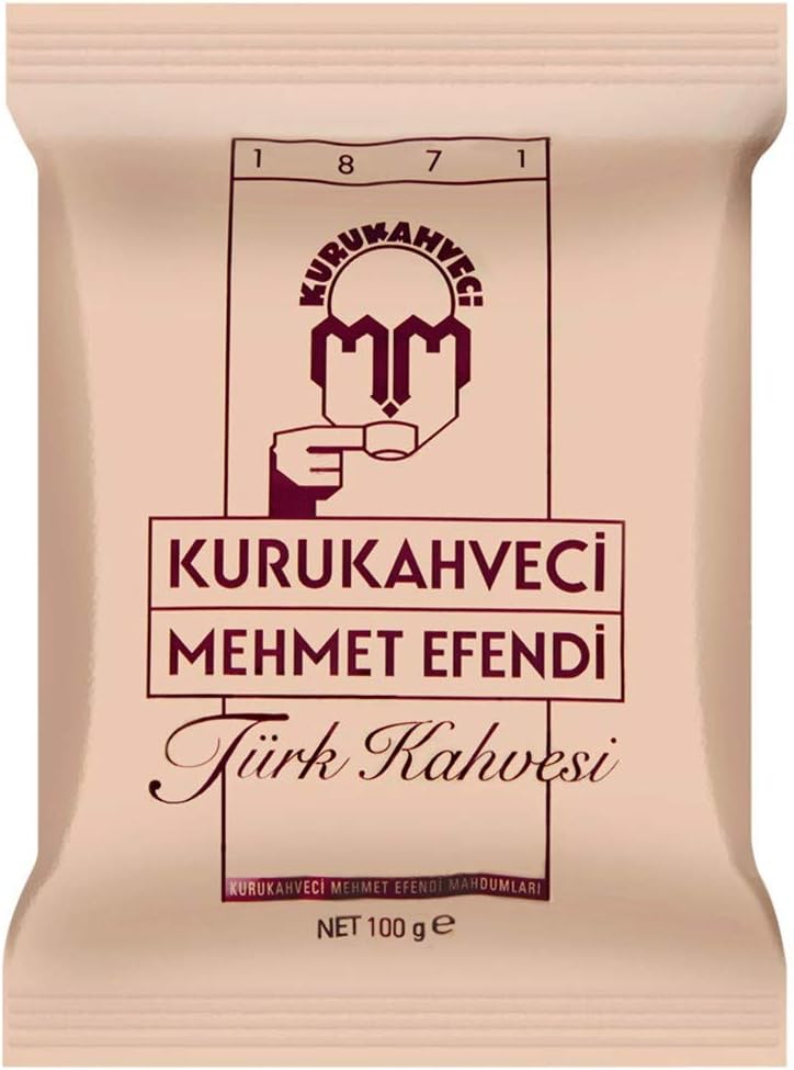 KURUKAHVECI MEHMET EFENDI Turkish Coffee, 100% Arabica, Finely Roasted Ground Coffee for Cezve, Rich Aroma, Medium, Authentic Turkish Coffee Tradition Since 1871, 3.52 OZ / 100 Gr