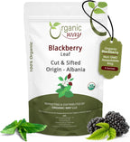 Organic Way Blackberry Leaf (Rubus fruticosus) Cut & Sifted - Herbal Tea | European Wild-Harvest | Organic & Kosher Certified | Non GMO & Gluten Free | USDA Certified | Origin - Albania (1/4 LBS)