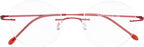 CessBlu Rimless Reading Glasses Round Readers for Men Women (Red) +0.0
