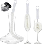 Boao 3 Pcs Wine Decanter Cleaning Brushes with Stainless Steel Cleaning Balls Wine Glass Flexible Bottle Scourers Brushes Cleaners Polishers for Decanter Glass Goblets Champagne Flutes Cups