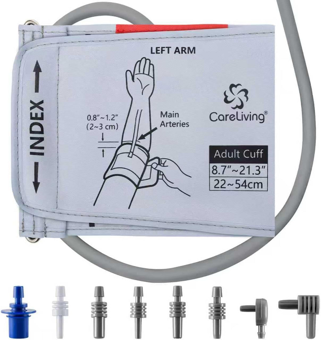 CareLiving Extra Large Blood Pressure Cuff, 8.7"-21.3" (22-54cm) Extra Large Cuff, Compatible with Most Brands BP Monitors, with 8 Connectors (BP Cuff Included Only)