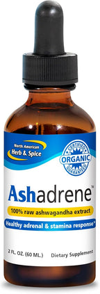 NORTH AMERICAN HERB & SPICE Ashadrene - 2 fl. oz. - 100% Raw Ashwagandha Extract - Healthy Adrenal Response, Energy, Overall Health - Non-GMO, Certified USDA Organic - 86 Servings