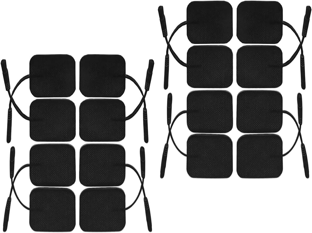 iStim Super Soft 2"x2" TENS Unit Electrodes for TENS Massage EMS Unit/Muscle Stimulator - 100% Japanese Gel - 16 Pieces Reusable Electrode Pads (2"x2"- 16 Pieces - Black)