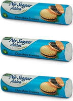 Gullon Sandwich Cookie Chocolate Cream, NO Sugar Added ‑ 8.8 oz 250g (Pack of 3)