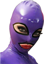 Latex Head Cover Sexy Latex Head Face Hood Rubber HeadMask Back Zipper for Cosplay Party Club Wear (M)