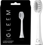 GLEEM Toothbrush Replacement Brush Heads Refill, White, 2 count