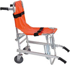 EMS Aluminum Alloy Ladder Chair - Lightweight Folding Ambulance Medical Lift Ladder Emergency Evacuation Chair with Quick Release Buckles,Orange