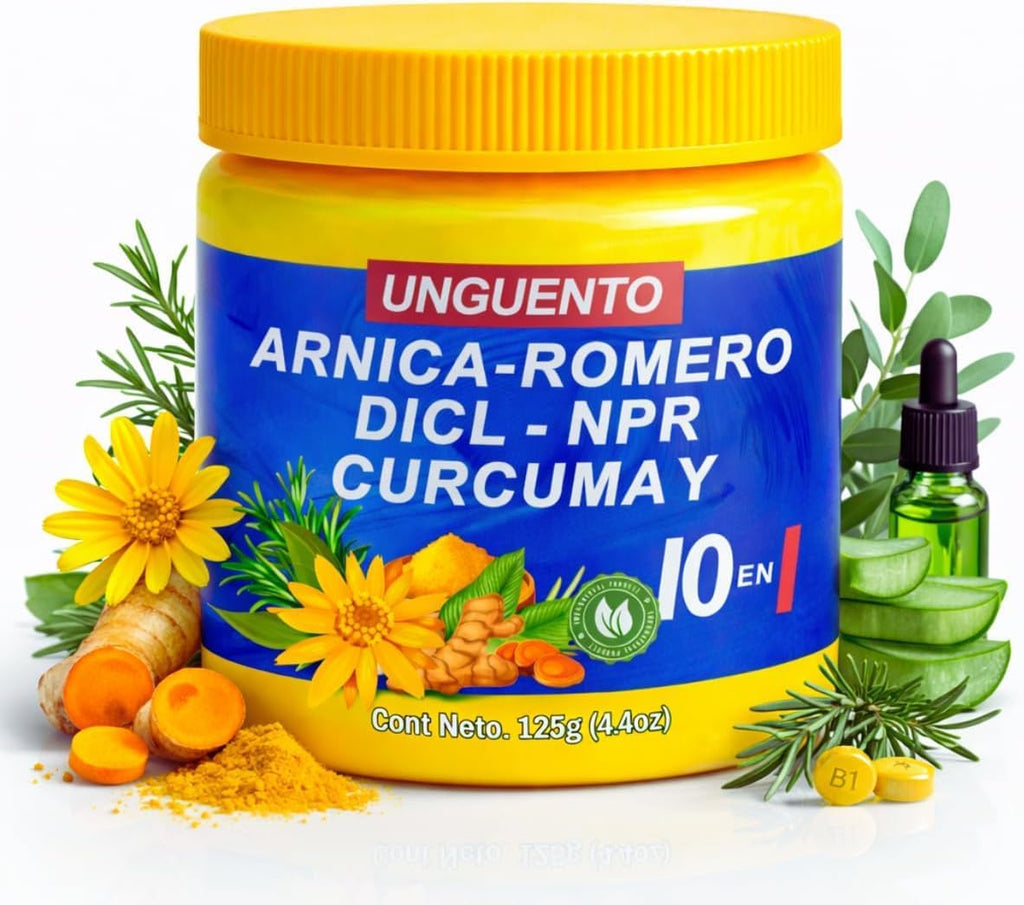 10 en 1 (Massage Balm) Arnica Muscle Massage Gel Pomado – Natural Concentrated Body Gel for Muscles, Joints & Massage Therapy – Fast-Absorbing – Fresh Herbal Aroma –