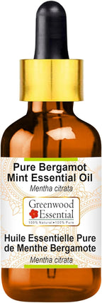 Greenwood Essential Pure Bergamot Mint Essential Oil (Mentha citrata) with Glass Dropper Steam Distilled 5ml (0.16 oz)