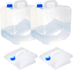 Collapsible Water Container with Spigot & Hook, BPA Free Water Jug, Foldable Carrier Bucket, Water Storage Container for Camping Hiking Survival Kit, 2-Pack (20L/5.3 Gallon)