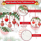 50pcs Christmas Guest Napkins 3 Ply Holiday Disposable Paper Pack Christmas balls Paper Luncheon Dinner Hand Napkins Christmas tree Theme Beverage Disposable Napkins for Xmas Party
