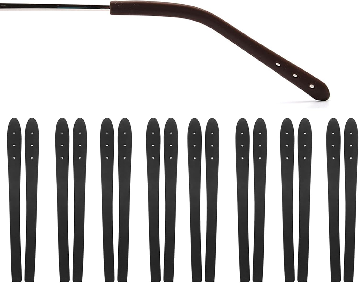 OPUGIT Eyeglass Temple End Tips Anti-Slip Replacement Temple Tube Sleeve Glasses Retainers for Thin Eyeglass 8 Pairs