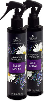 Nature's Beauty Lavender Chamomile Sleep Spray Multi-Pack - Sleep Well + Relax with Premium Grade Room + Pillow Spray, Made w/Coconut, Jojoba + Moringa Seed Oils, 6.76 fl oz (2 Pack)
