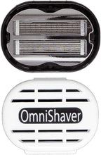 Premium Omnishaver with White Travel Case - The Fastest Way to Shave Head, Legs, Arms, Body | an Alternative to Disposable Shaving Razors Self Cleans & Strops During Use | Bald Head Shaver for Men