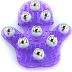 SAMYO Palm Shaped Massage Glove Body Massager with 9 360-degree-roller Metal Roller Ball Beauty Body Care (Purple)
