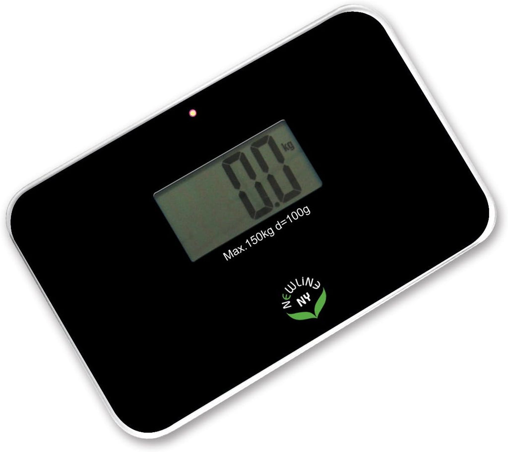 NewlineNY Auto Step On Super Mini Travel Bathroom Scale, 5.25" x 8.5" SBB0638SM: Black