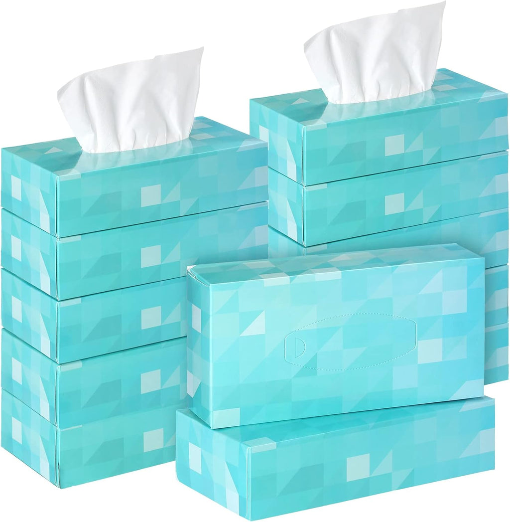 Yinder 12 Packs Facial Tissue Boxes 1560 Sheets Soft Facial Tissue Bulk for Teacher Classroom Spring 2 Ply 130 Sheets Disposable Travel Tissues Bulk for Weeding Car Household Kitchen(Single)