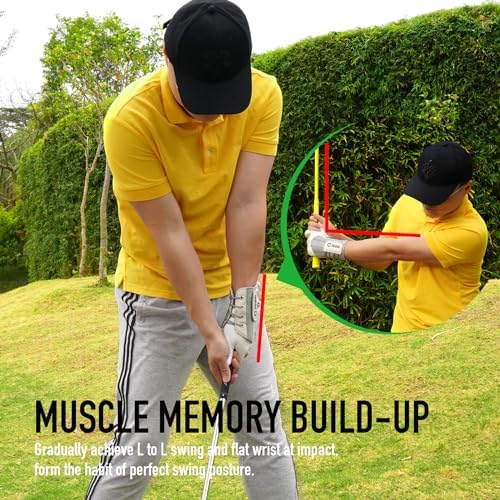 GAIARENA Golf Wrist Training Aid Wrist Hinge Trainer Brace, Effective Golf Swing Training Equipment to Correct Wrist Angle Swing Posture & Develop Muscle Memory for Beginner Golfers【Patent Pending】
