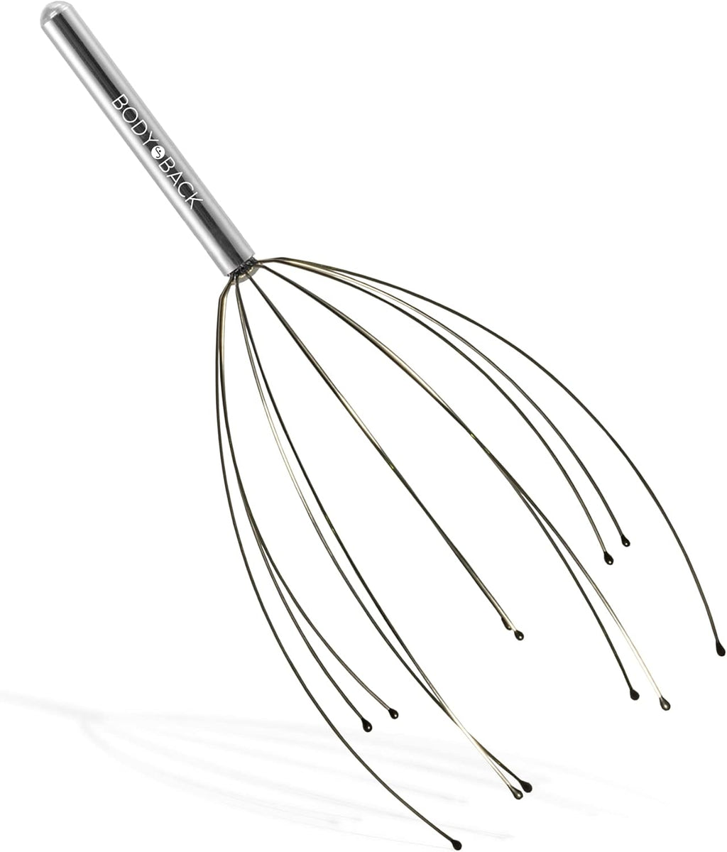 Body Back Scalp Massager, Head Scratcher, Manual Head Massager for Stress Relief, Relaxing Scalp Scratcher, Tingler for Gentle Hair Stimulation (Silver)