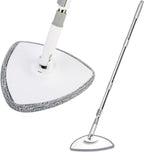 VENETIO Triangle Floor Mop with Washable and Reusable Microfiber Pad, Telescopic Cleaning Mop Set for Wood, Hardwood, Laminate, Vinyl, Ceramic Tile (Refills for INNOWELLCLEAN Spin Mop System)