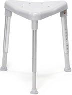 Etac Edge Triangular Shower Stool – Height Adjustable Shower Chair, Non-Slip Surface with Drainage Holes, Compact Bath Chair & Tool-Free Assembly for Stability and Comfort in Small Spaces & Bathroom