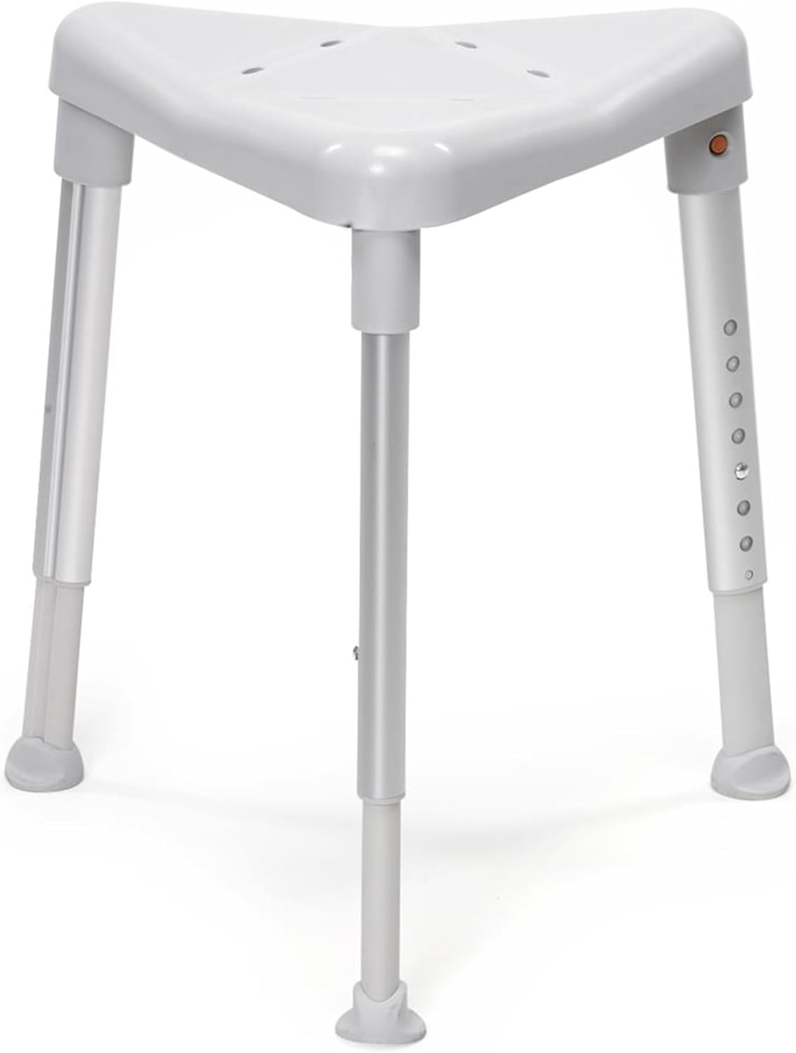 Etac Edge Triangular Shower Stool – Height Adjustable Shower Chair, Non-Slip Surface with Drainage Holes, Compact Bath Chair & Tool-Free Assembly for Stability and Comfort in Small Spaces & Bathroom