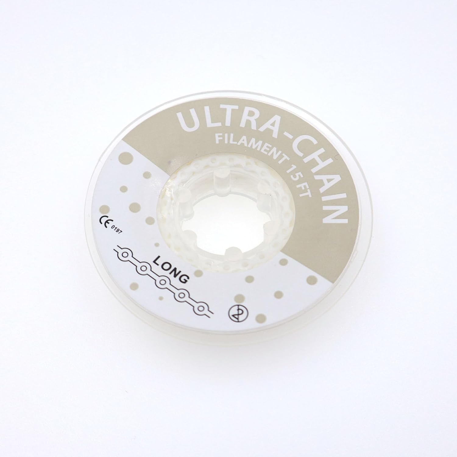 1 Roll/15Ft Orthodontic Dental Elastic Power Chains Dental Elastic Ultra Power Rubber Chain Long Short Closed (White, Long)