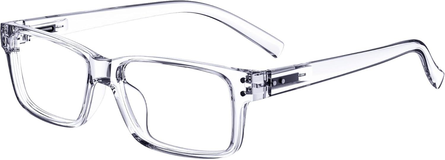 Eyekepper Spring Hinges Vintage Reading Glasses Men with Case Grey Lens Sunshine Readers