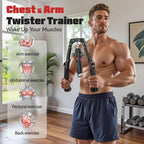 Saker Adjustable Hydraulic Twister Arm Trainer, 22-440Lbs Chest Expander，3-in-1 Home Gym Equipment for Arm, Chest & Core Strength Training for Men & Women
