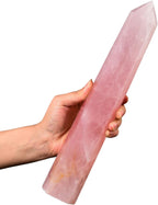 AMOYSTONE Extra Large Healing Crystal Obelisk Tower Rose Quartz Point Wand Crystal Decor Reiki Gifts for Bignners 1.7-2.2 LBS