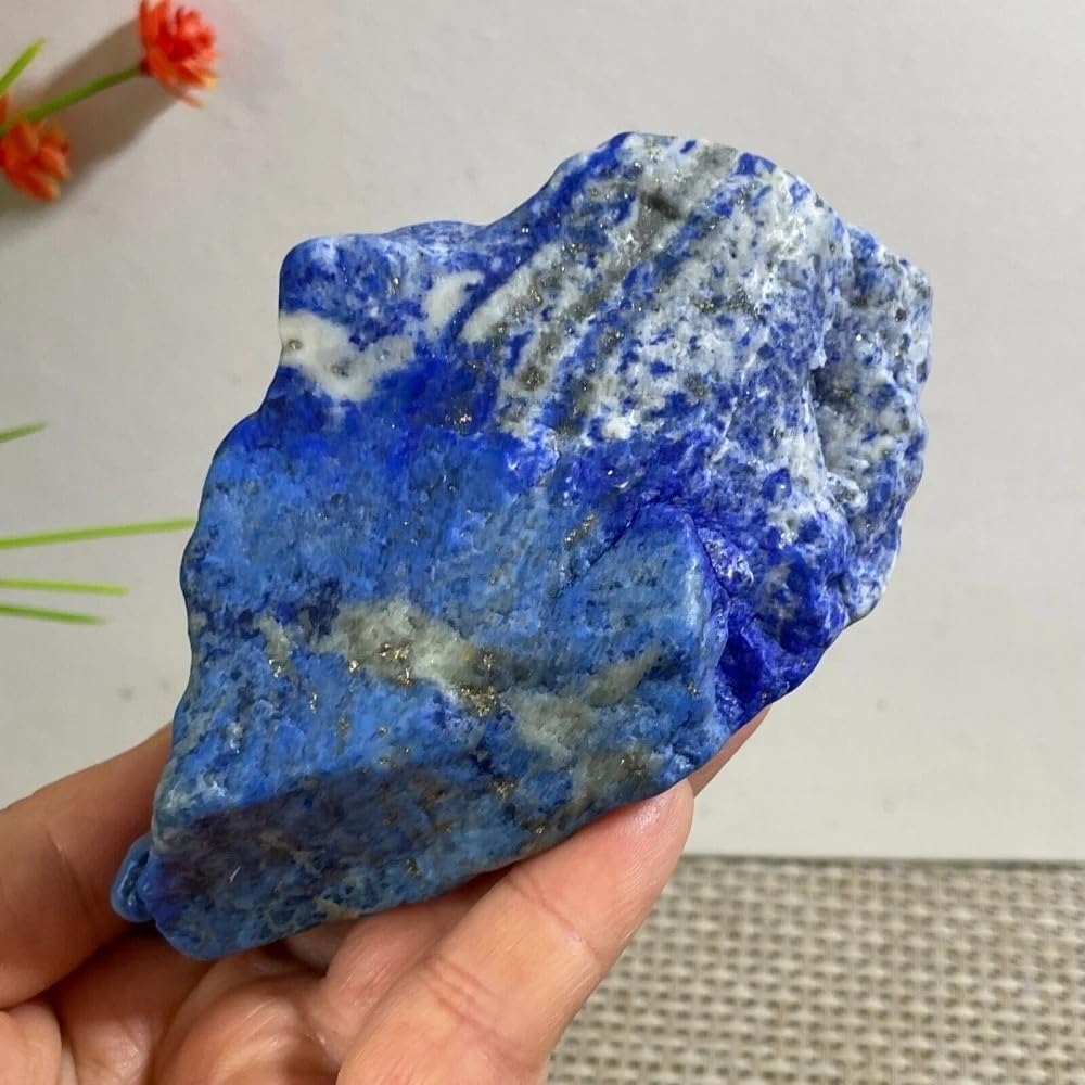 AtkitS Crystal Natural Lapis Quartz Crystal Afghan Stone Mineral Specimen Home Decor DIY Jewelry (Size : 130-150g)