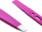 Elegant Women's Facial Tweezers, Stylish Stainless Steel Tweezers – for Eyebrow Shaping, Hair Removal & Precision Grooming, Essential Makeup Tool【Fuchsia】