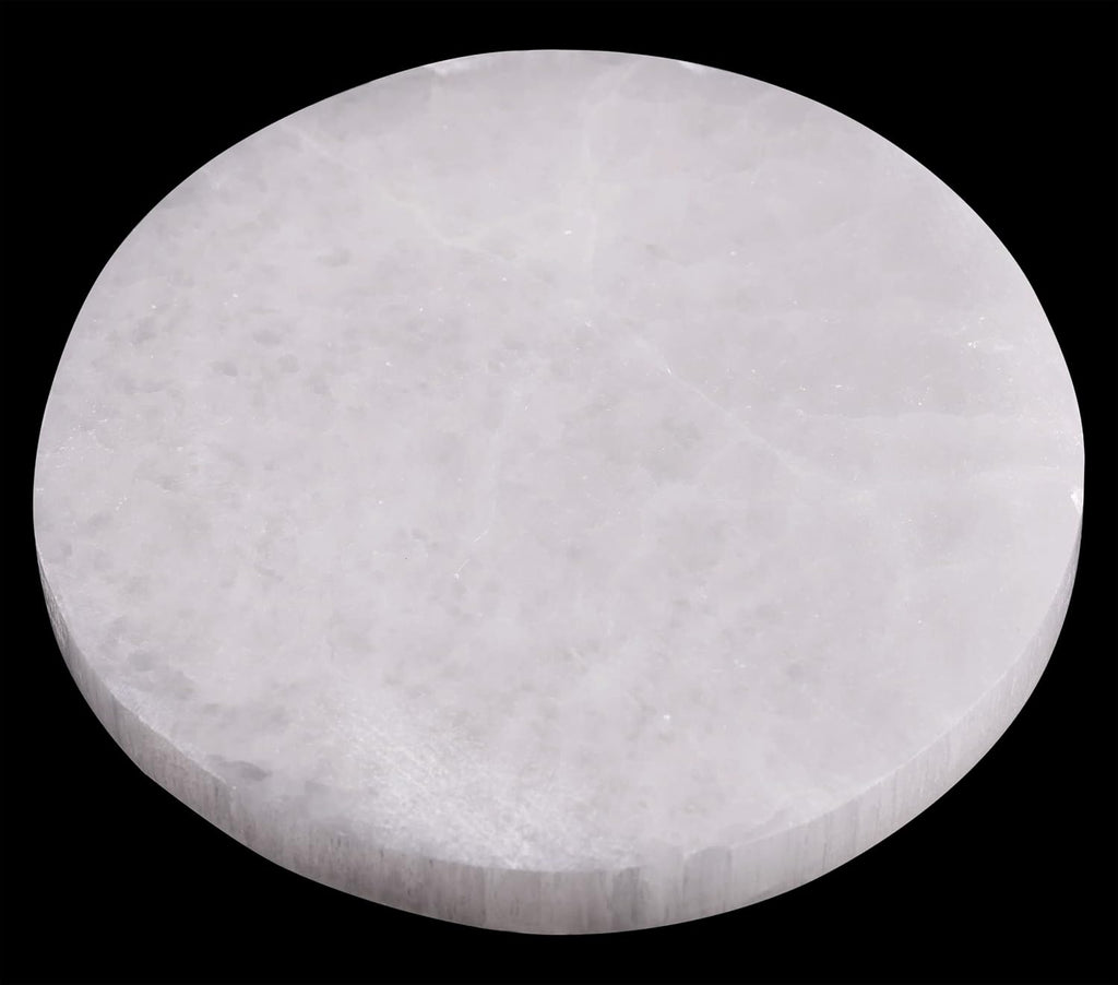 Large Selenite Charging Plate – 6” Selenite Crystal Plate – Mined & Crafted in Morocco – Ideal for Cleansing Crystals & Healing Stones, Meditation, Reiki – Protection Crystals – Spiritual Gift & Decor