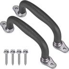 SELEWARE Black Playground Safety Handles, Non-Slip Kids Playground Grab Handles, Durable Indoor Outdoor Playset Hand Grips for Playhouse, Treehouse, Climbing Frame, Jungle Gym, Swing Set, 2 Pack