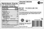 Yupik Organic Brown Lentils, 2.2 lb (35.2 oz), Non-GMO, Vegan, Gluten-Free, Kosher, Raw, Salt-Free, High in Fiber & Protein, Ideal for Soups, Salads & Meat Alternatives